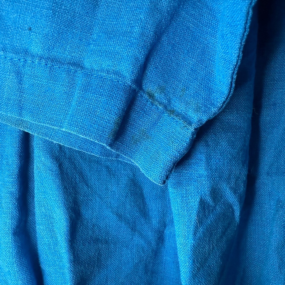 Flax Blue Button-Down Linen Tunic Shirt Marked M but fits like a Large‼️ - Picture 5 of 5
